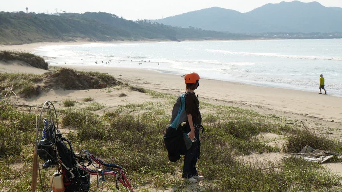 On the beach in Itoshima, before the flight