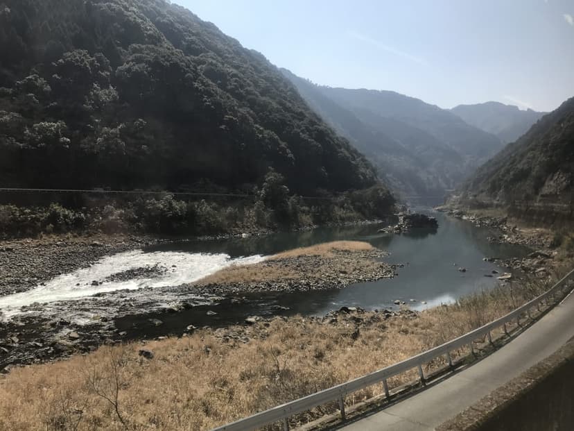 The Kuma River seen from a Hisatsu Line train